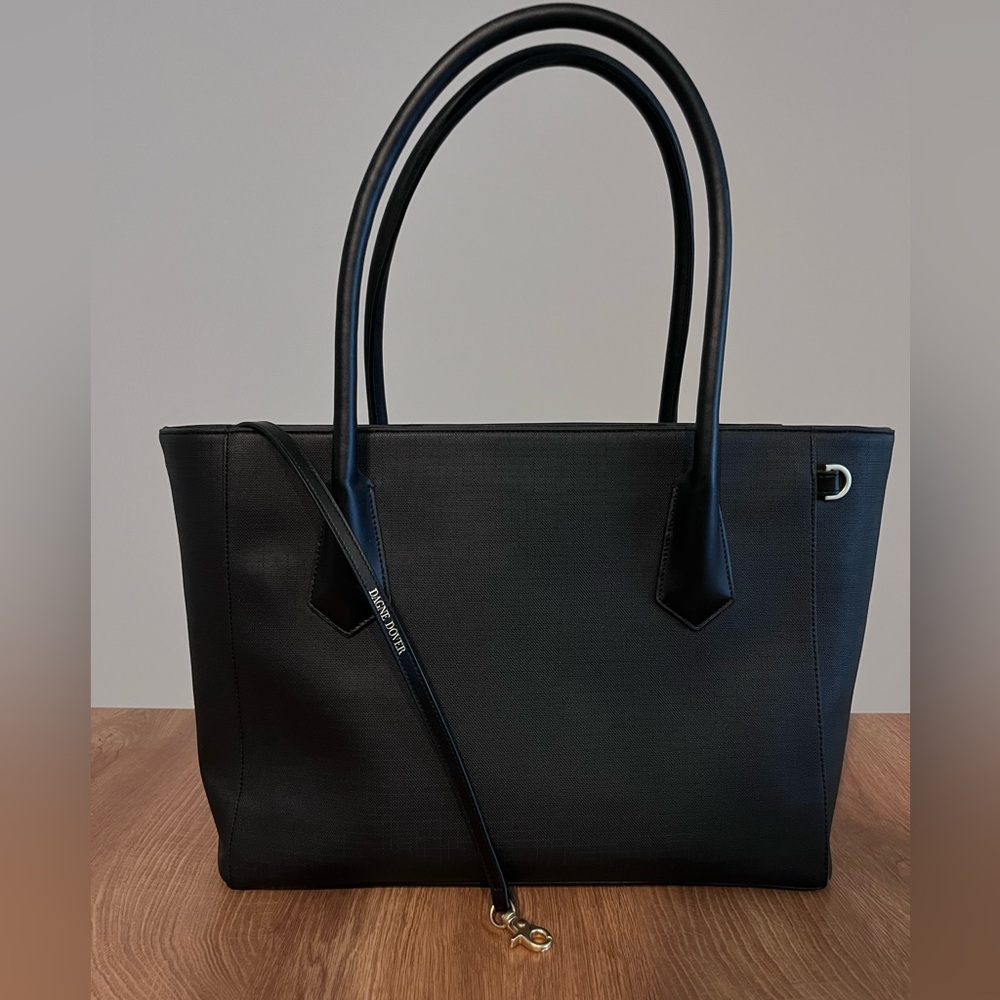 Dagne Dover Black Signature Leather Tote Brand New and Never Used